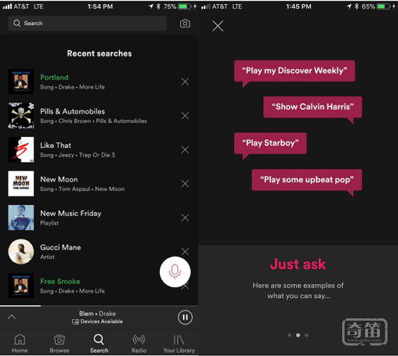 Spotify 测试语音功能，为智能音箱打下基础